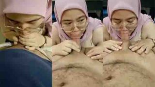 Bokep Cewek Jilbab Kacamata BJ Kontol Bule